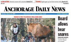 Anchorage Daily News newspaper front page