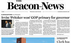 The Beacon-News newspaper front page