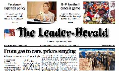 The Leader-Herald newspaper front page