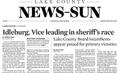 Lake County News-Sun newspaper front page