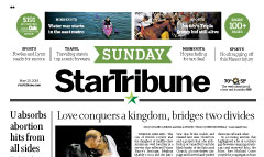 Star Tribune newspaper front page