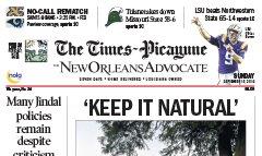 The Times-Picayune & The New Orleans Advocate newspaper front page