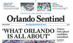 Orlando Sentinel newspaper front page