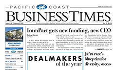 Pacific Coast Business Times  newspaper front page