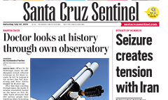 Santa Cruz Sentinel newspaper front page