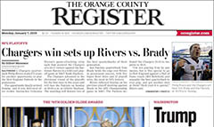 The Orange County Register newspaper front page