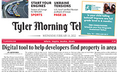 Tyler Morning Telegraph newspaper front page