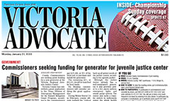Victoria Advocate newspaper front page
