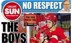 Calgary Sun newspaper front page