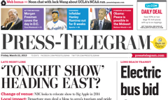 Long Beach Press Telegram newspaper front page