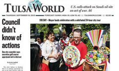 Tulsa World newspaper front page