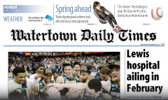 Watertown Daily Times newspaper front page