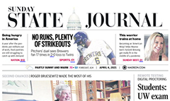 Wisconsin State Journal newspaper front page